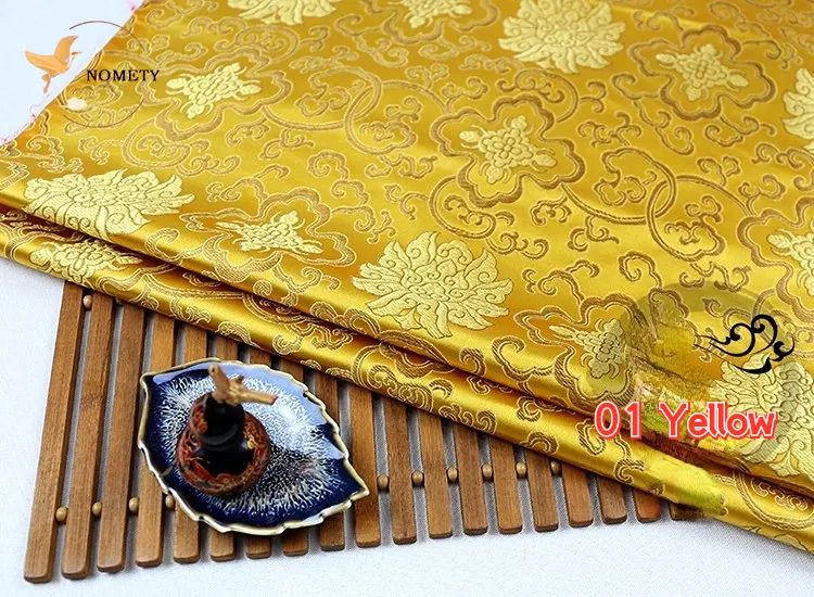 Brocade Imitation Silk Fabric Chinese Style Fugui Decorative Pattern Cloth For Sewing Hanfu Doll Clothes Needlework DIY 90*50cm