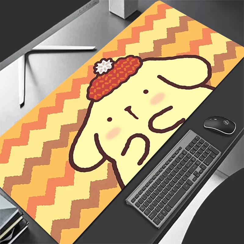 

Коврик для мыши с рисунком еды Sanrio Pompompurin, кожаный коврик для мыши, большой 900x450, скоростной коврик для ПК, компьютерной клавиатуры, настольный коврик, игровой Acc