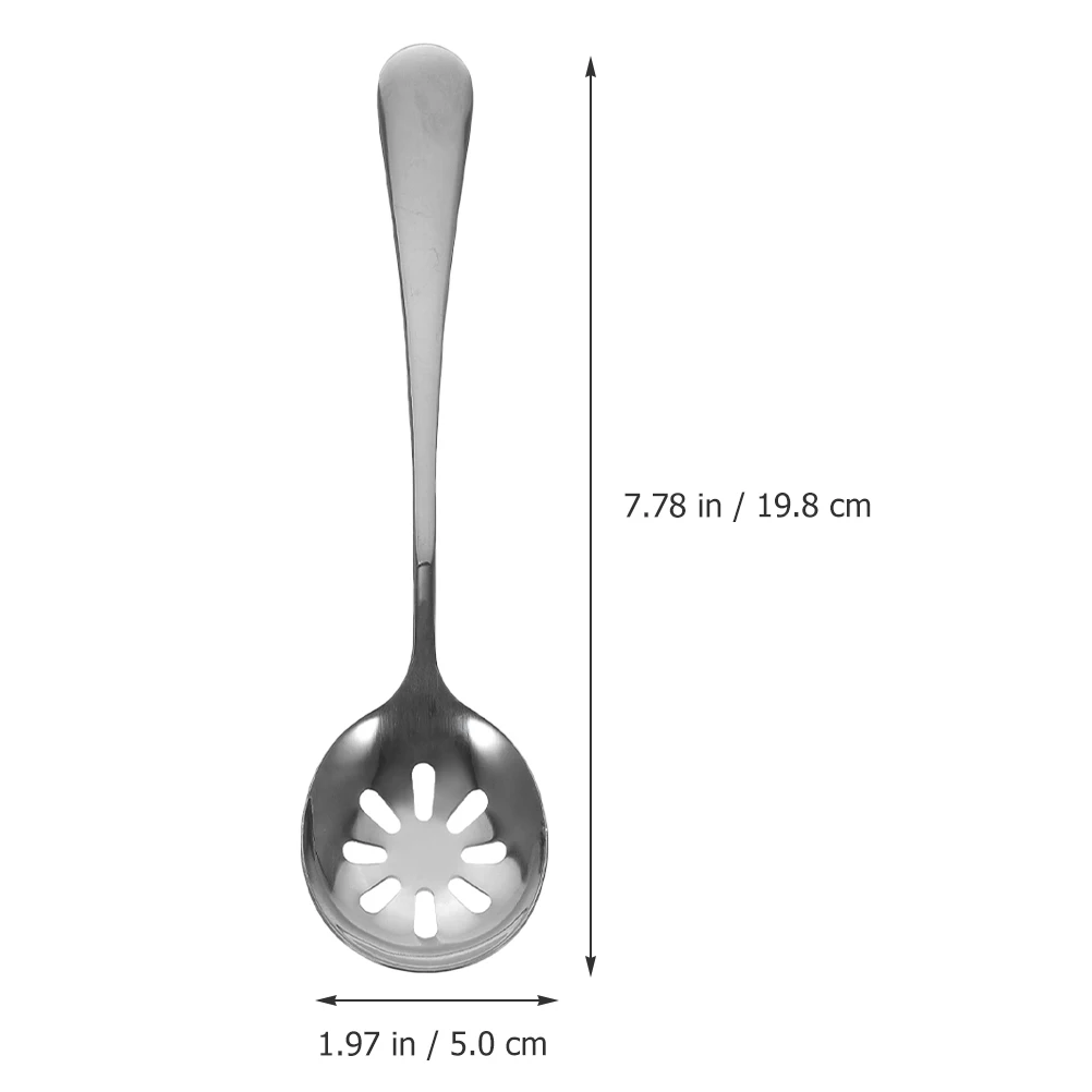 

Ложка с прорезями из нержавеющей стали, перфорированные сервировочные ложки, кухонная утварь, многоразовые эргономичные ложки для фруктов, маленькие обеденные инструменты