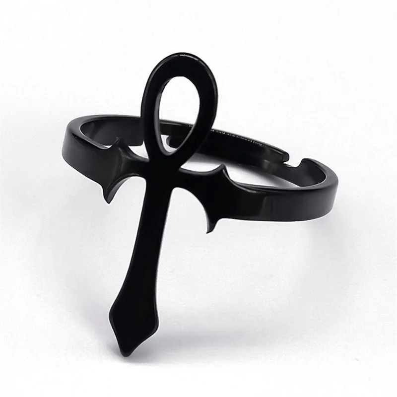 2024 New fashion popular stainless steel Egyptian frame ring fashion light luxury titanium steel jewelry for men and women acces