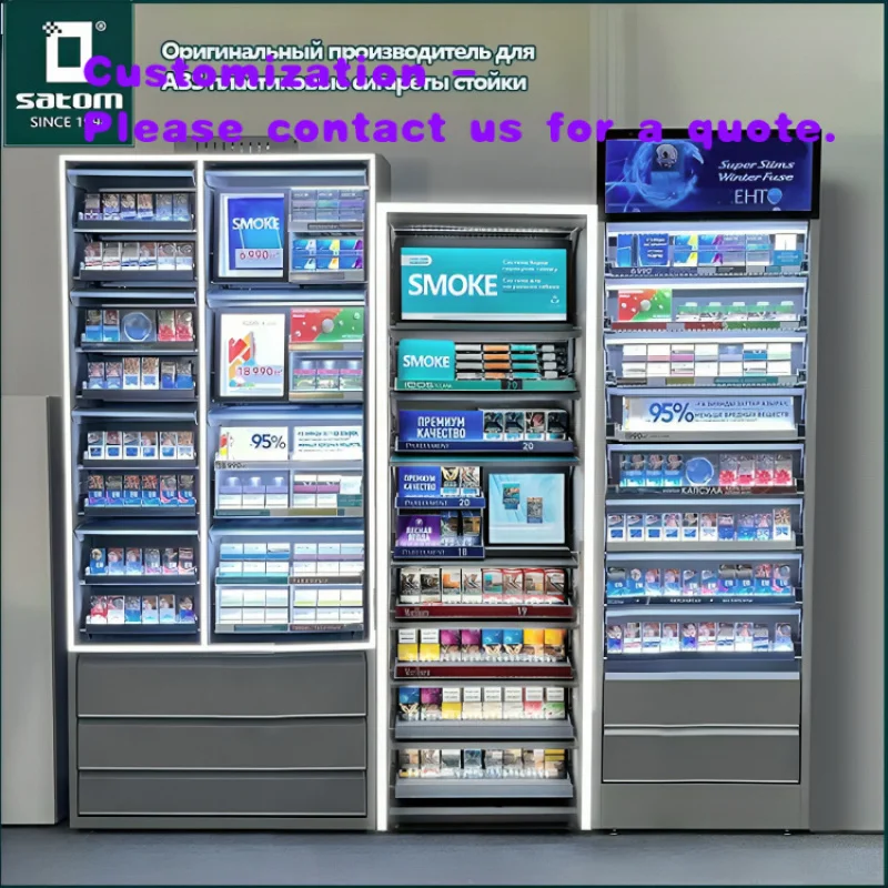 custom.Smoke Shop Showcase Display Cabinet Stand Customised Plastic ABS Smokeless Displays Rack Shelf Who