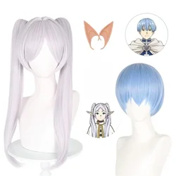 Anime Sousou No Frieren Cosplay Wig Silver White Long Wig Frieren At The Funeral Himmel Blue Resistant Synthetic Wigs