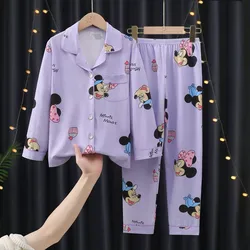 Girls Boy Children's Clothing Teen Children's  Spring Autumn  Full Sleeve Button  Fashion  Pijama Baby Kid Sleepwear Suit