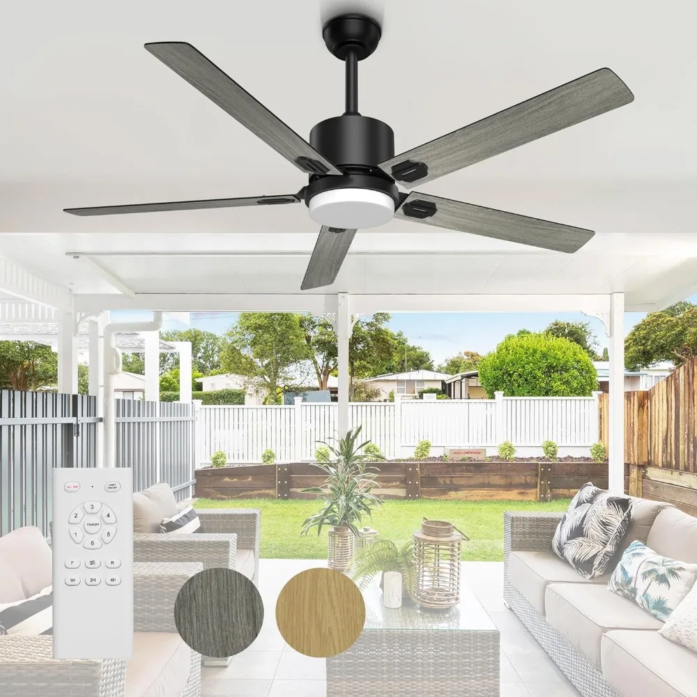 

Ceiling Fan with Lights, 60" Ceiling Fans with Lights & Remote Indoor Outdoor DC Motor 5 Reversible Blades Dimmable 6 Speeds