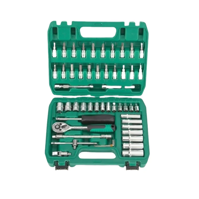 Versatile 53-Piece Air Tool Kit - 1/4’ drive socket set with ratchet, extension and tool box for easy automotive and home repair