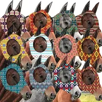 1Pc Horse Face Mask Anti Fly Breathable Stretch Knitted Mesh Anti Mosquito Mask Horse Riding Equestrian Equipment