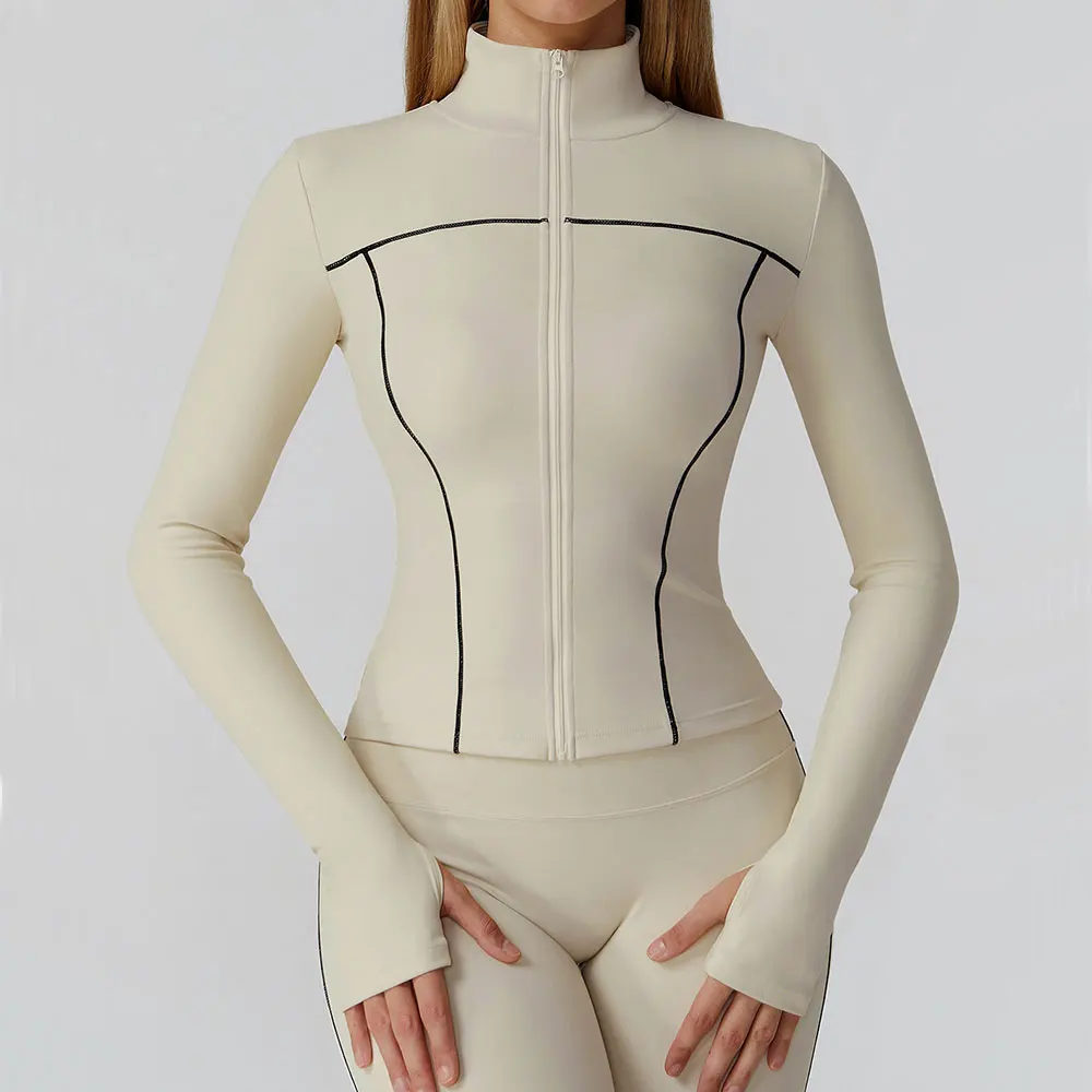 Ropa de Yoga para mujer, chaqueta deportiva para correr, camisa de manga larga, chaquetas deportivas, abrigo de entrenamiento, ropa de entrenamiento de gimnasia, Top de entrenamiento para Yoga