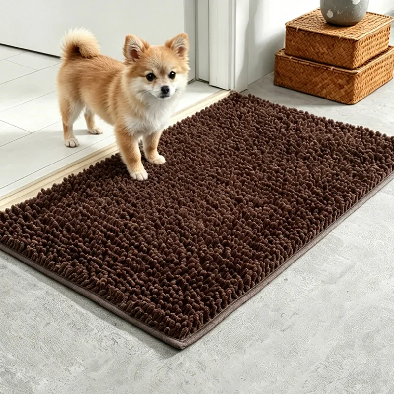 Superabsorberende hondenmat, antislip onderkant, wasbare entreekleed, houdt vloeren schoon, perfect voor modderige natte schoenen & poten, grijs