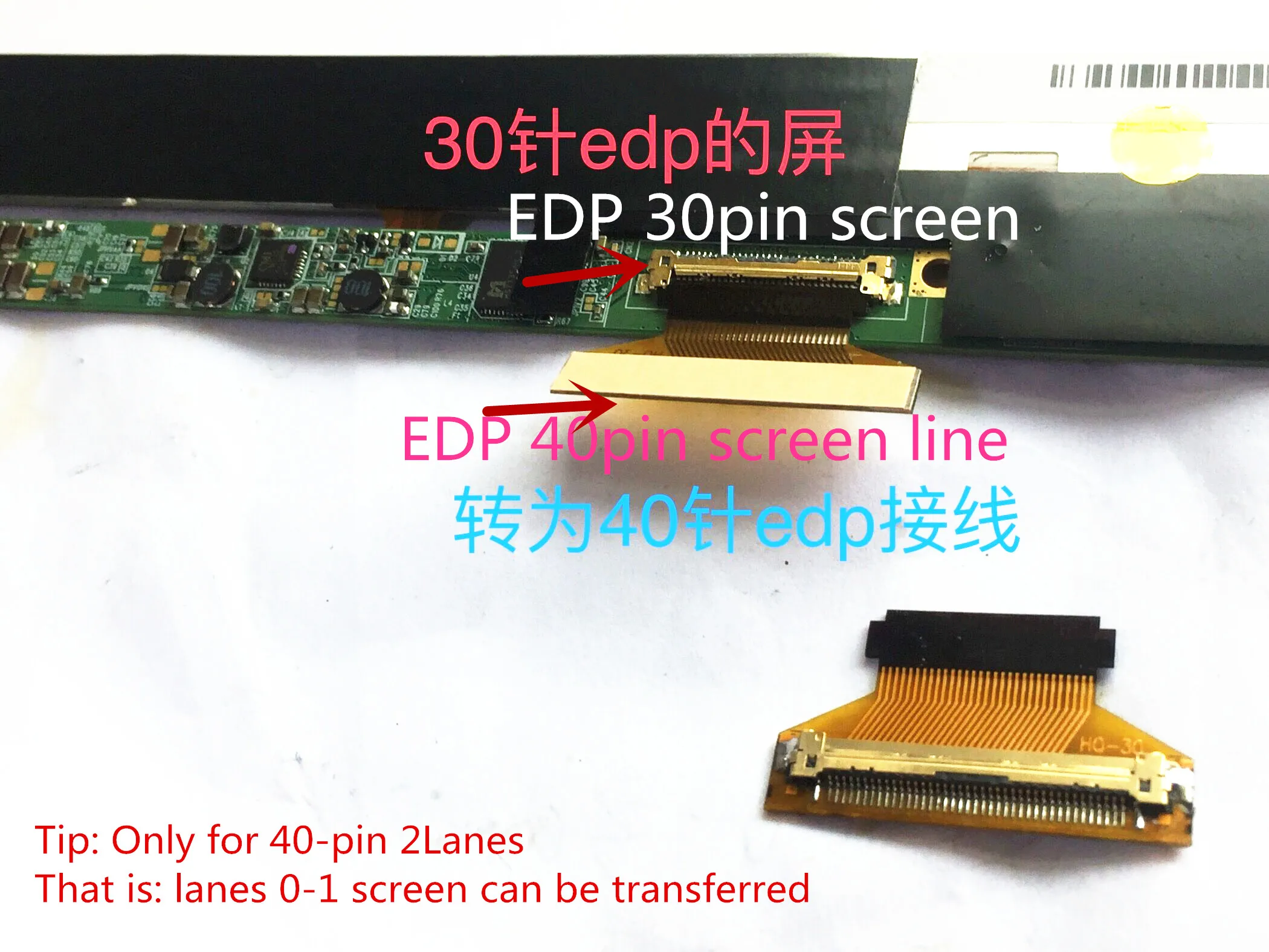 NEW LED EDP input output 30pin to 40pin converter cable adapter EDP 40pin to 30pin connector cable