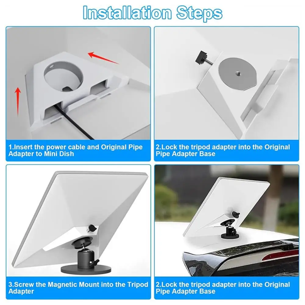 For Starlink Mini Metal On-Board Magnetic Cup Holder Kit 360 Degree Rotating Signal Metal Holder Base For RV Yachts V3T4