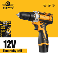 LYUWO rechargeable lithium electric hand drill, 2 batches of heads, 2-speed regulation, clockwise and counterclockwise rotation,