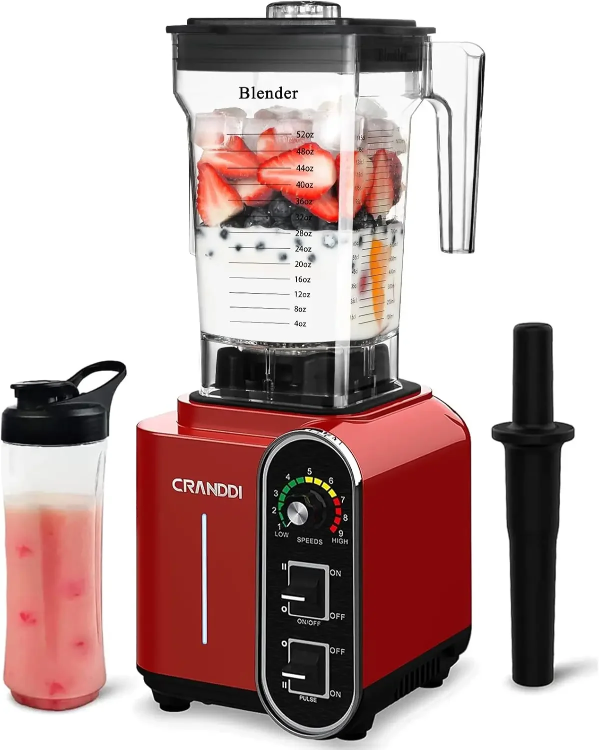 Professional Countertop Blender for kitchen,1800W, 9 Speeds, 52oz Jar for Shakes and Smoothies,High-Speed Commercial blender Eas