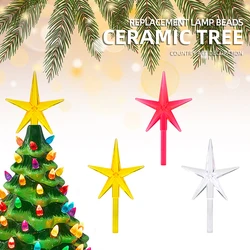 6pcs Ceramic Tree Replacement Bulbs Tree Top Star Ornaments Holiday Decor Accessories DIY Home New Year Decoracion Arbol Navidad