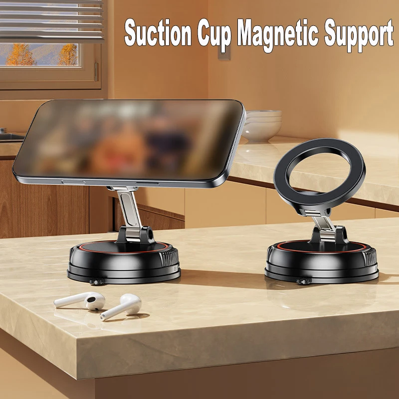 

Mini Vacuum Double Side Magnetic Suction Cup Hold Foudable Kitchen Lazy Phone Bracket For iPhone Android Smartphone New 2025