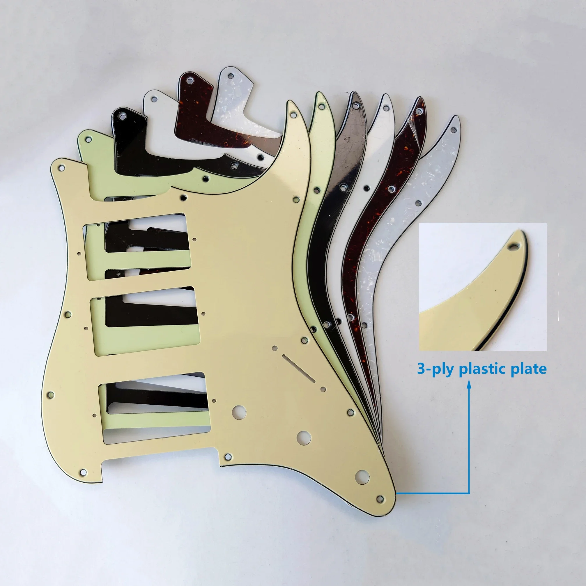 Untuk cocok FD St HHH Humbucker Pickup St gitar Pickguard suku cadang pengganti dengan pemasangan sekrup 3 Ply