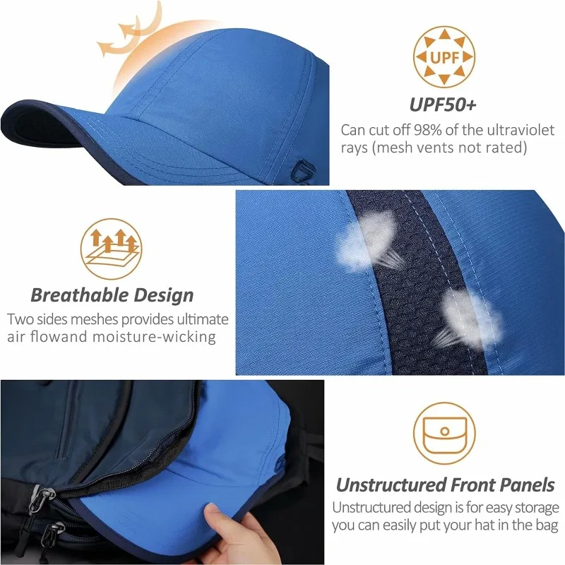 GADIEMKENSD Unstructured Hats UPF 50+ Lightweight Breathable Outdoor Cap for Men and Women