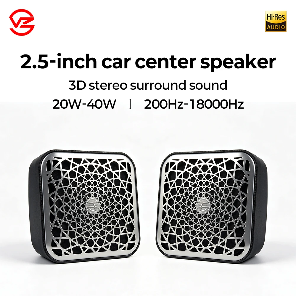VA-D30 Wide Frequency Car Center Speaker, 3D Stereo Surround Sound, Hi-Fi Midrange/Tweeter Unit, for Car Audio System Upgrade