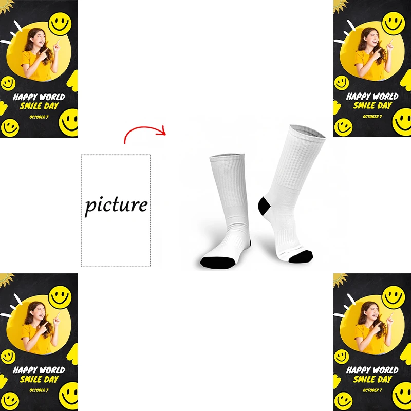 

Индивидуальные оригинальные носки с логотипом «сделай сам», модные и интересные хлопковые чулки для мужчин и женщин