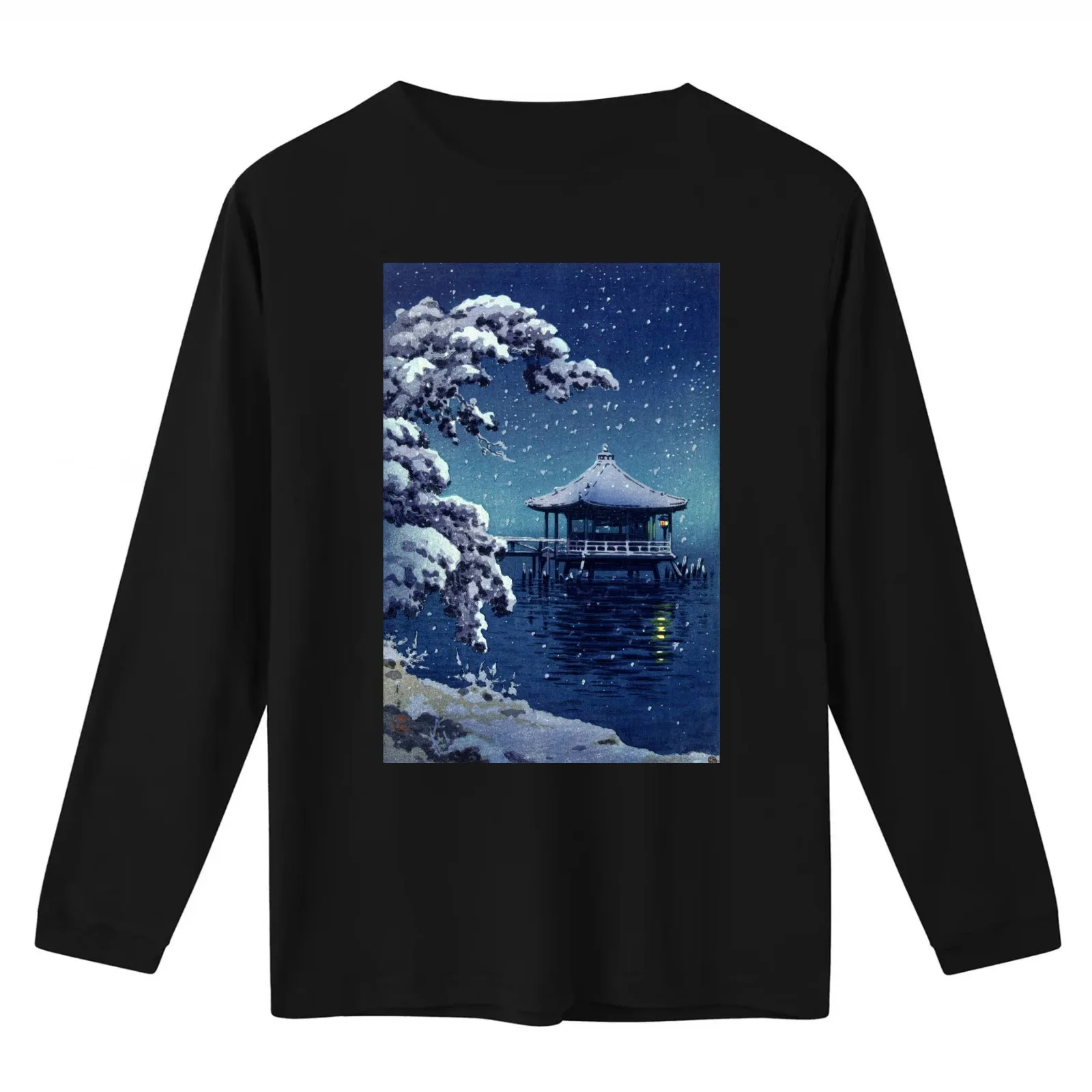 Tsuchiya Koitsu - Snow at the Ukimido Katada T-Shirt Summer Casual Cotton Tee Oversized Streetwear Tops Unisex Men Women
