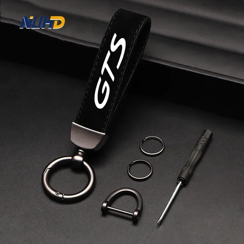 

Suede Zinc Alloy Car Keychain For GTS 917 996 997 998 991 992 981 918 968 963 GT Key Rings Metal Anti-loss Protector Accessories
