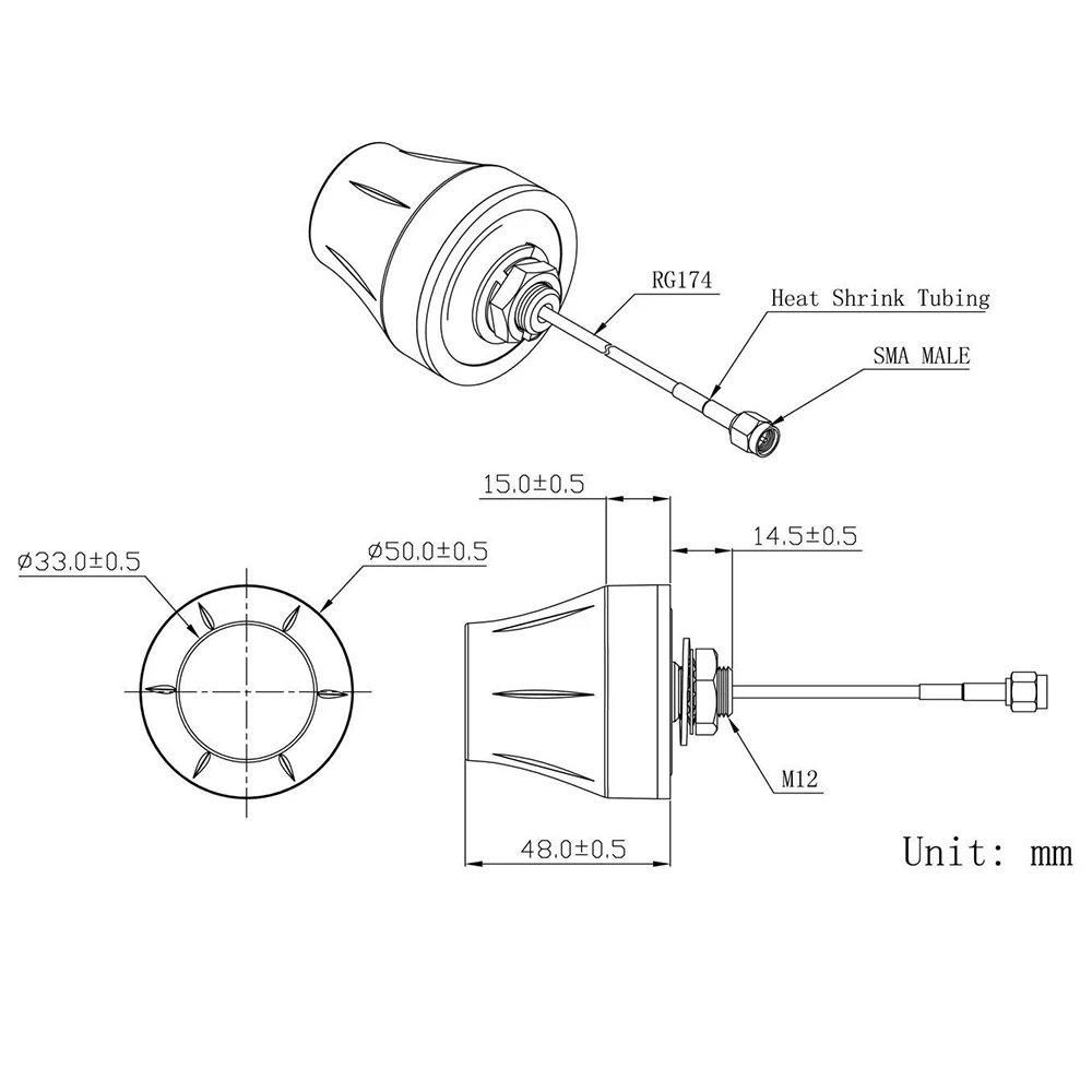 Antena LTE impermeable IP67, antenas 4G, antena macho SMA para exteriores