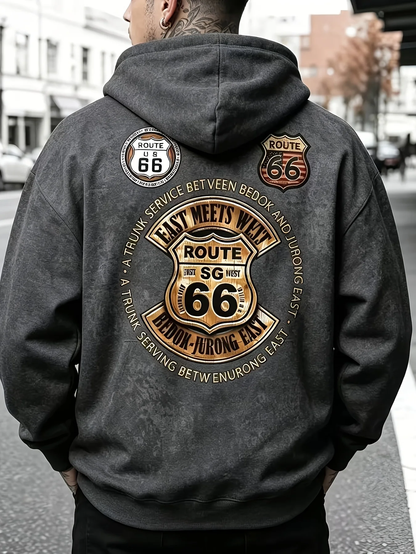 New model: men’s hooded long-sleeve loose-fitting casual printed basic sweatshirt. Perfect for young people in spring, summer, a