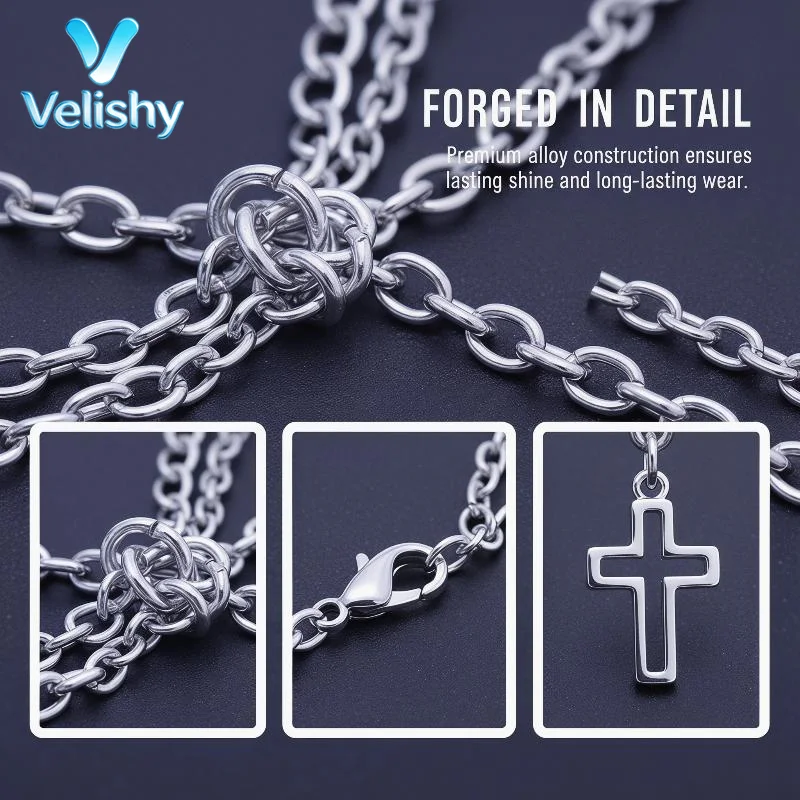 Fashion Gothic Cross Pendant Choker Necklace For Women Cool Hip Hop Vintage Necklaces Gypsy Accessories Jewelry