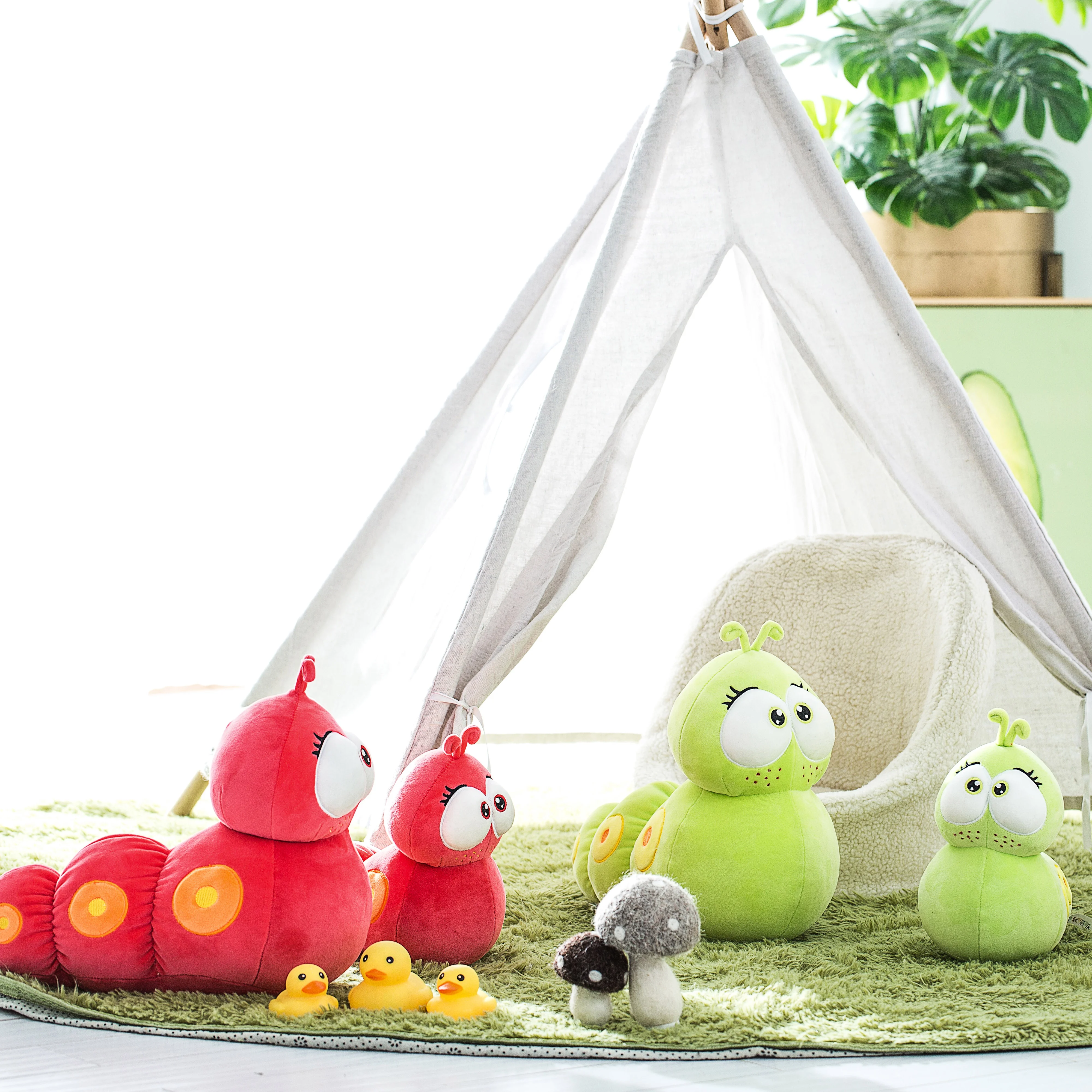 Caterpillar Carpenterworm Plush Toy Stuffed Doll Cartoon Animal Pillow Insect Wild Nature Bedtime Story Boy Girl Friend Gift