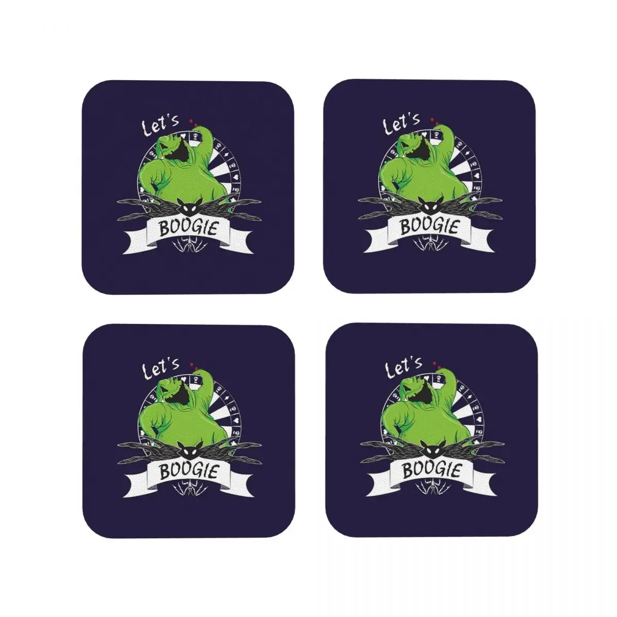 

Подставки Oogie Boogie, кухонные салфетки, нескользящие изоляционные коврики для чашек, кофейные коврики для декора, домашняя посуда, подушечки, набор из 4 шт.