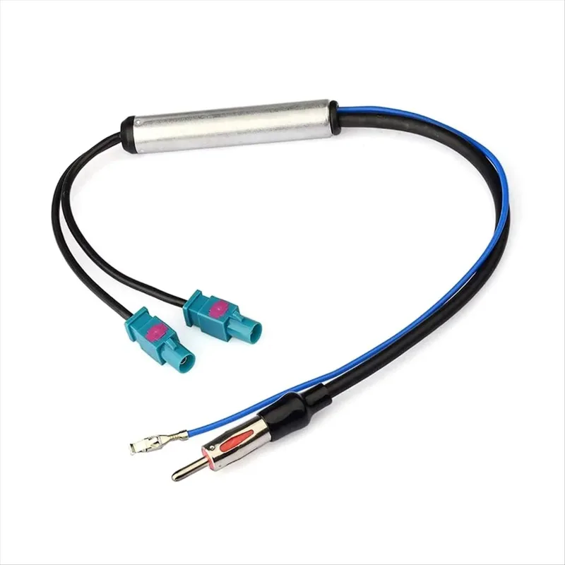 Car Radio Antenna Adaptor for AUDI Adapter AM/FM Audio Cable Dual Fakra-Din Aerial Signal Booster Converter Adaptor