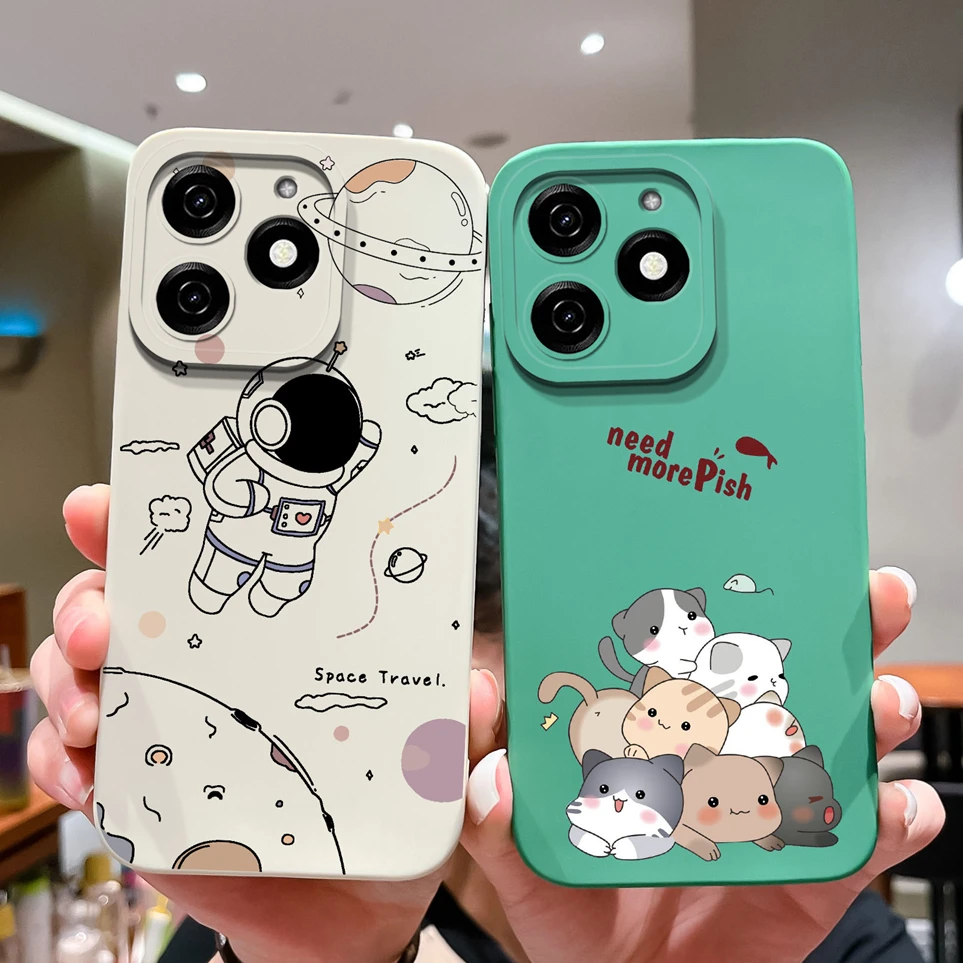 Case For Tecno Spark 20 20C Cartoon Milk Tea Bear Soft Silicone Back Cover Shock Resistant Coques For Spark20 Carcas 20 C Fundas