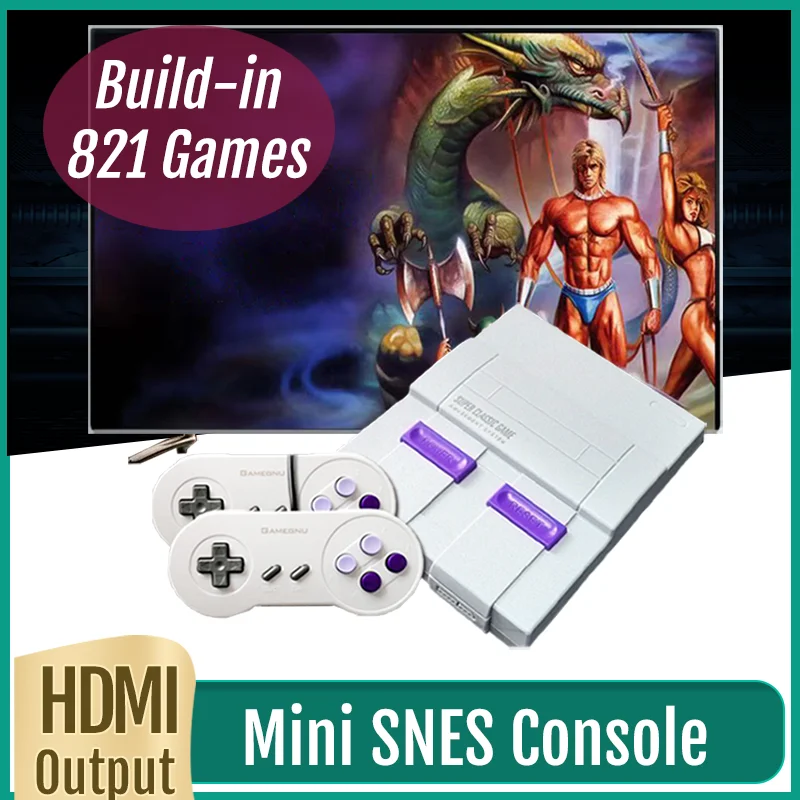 Video Game Console NES Retro Console Built-in 821 FC Games Compatible HDMI Output Support Download Games Gifts For Children