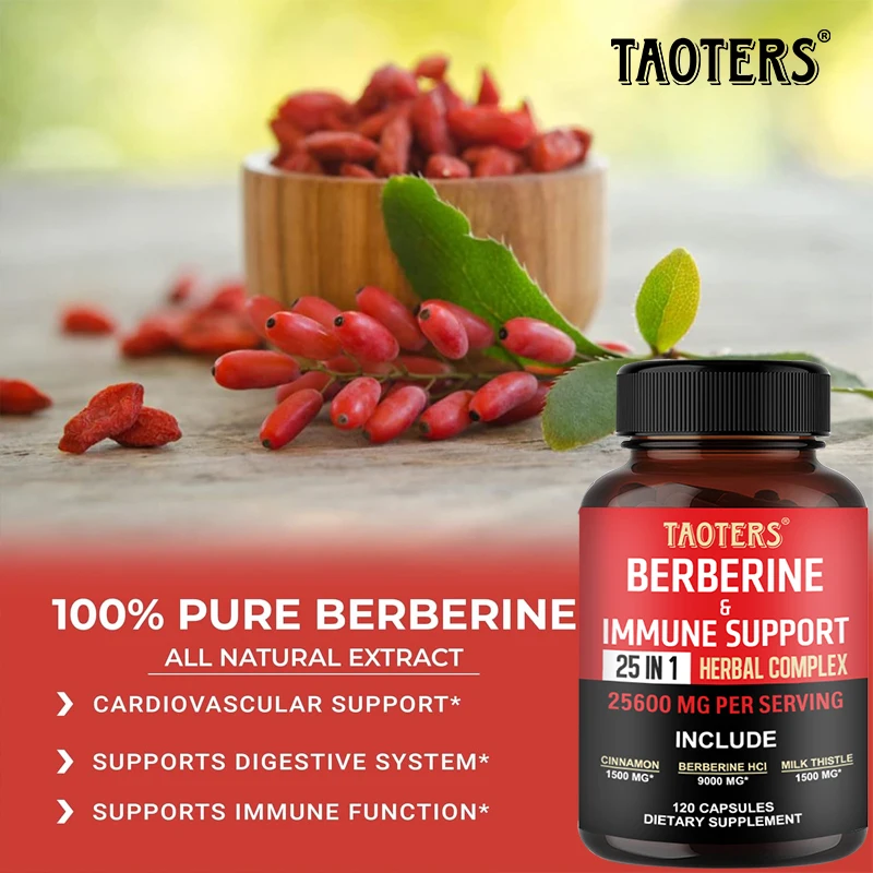 Berberine Extract Capsules - Supports Immunity, Cardiovascular and Gastrointestinal Function and Promotes Respiratory Health