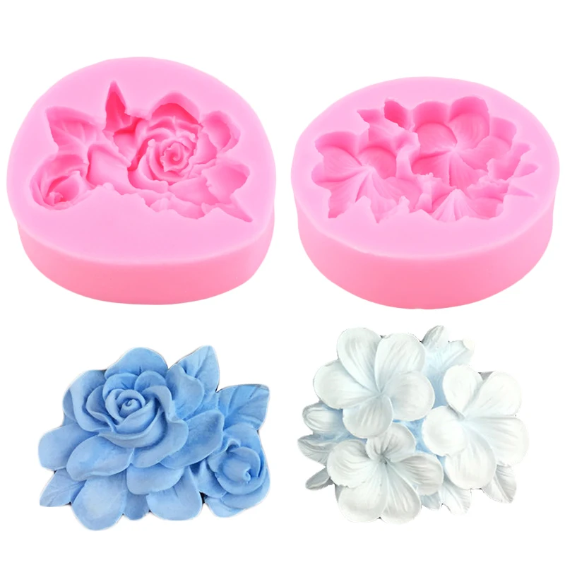 DIY Flower Silicone Mold Gardenia Plumeria Fondant Molds Cake Decorating Tools Cupcake Candy Resin Clay Moulds Chocolate Mould