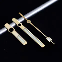 Watch Modify Parts Brushed Steel/Gold 62Mas Watch Hand Green Luminous Fit For NH35/36 Movement