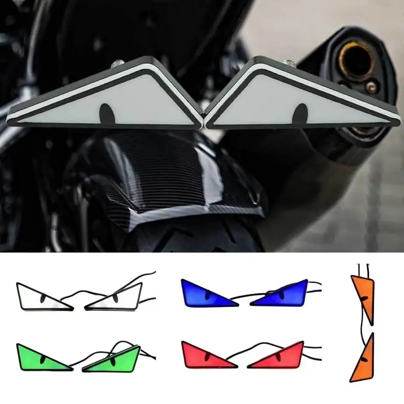 Motorcycle LED Demon Eyes Headlight Motorcycle License Plate Screw Light Triangle Devil Eye Motorcycle Tail Lamp Motorcycle deco