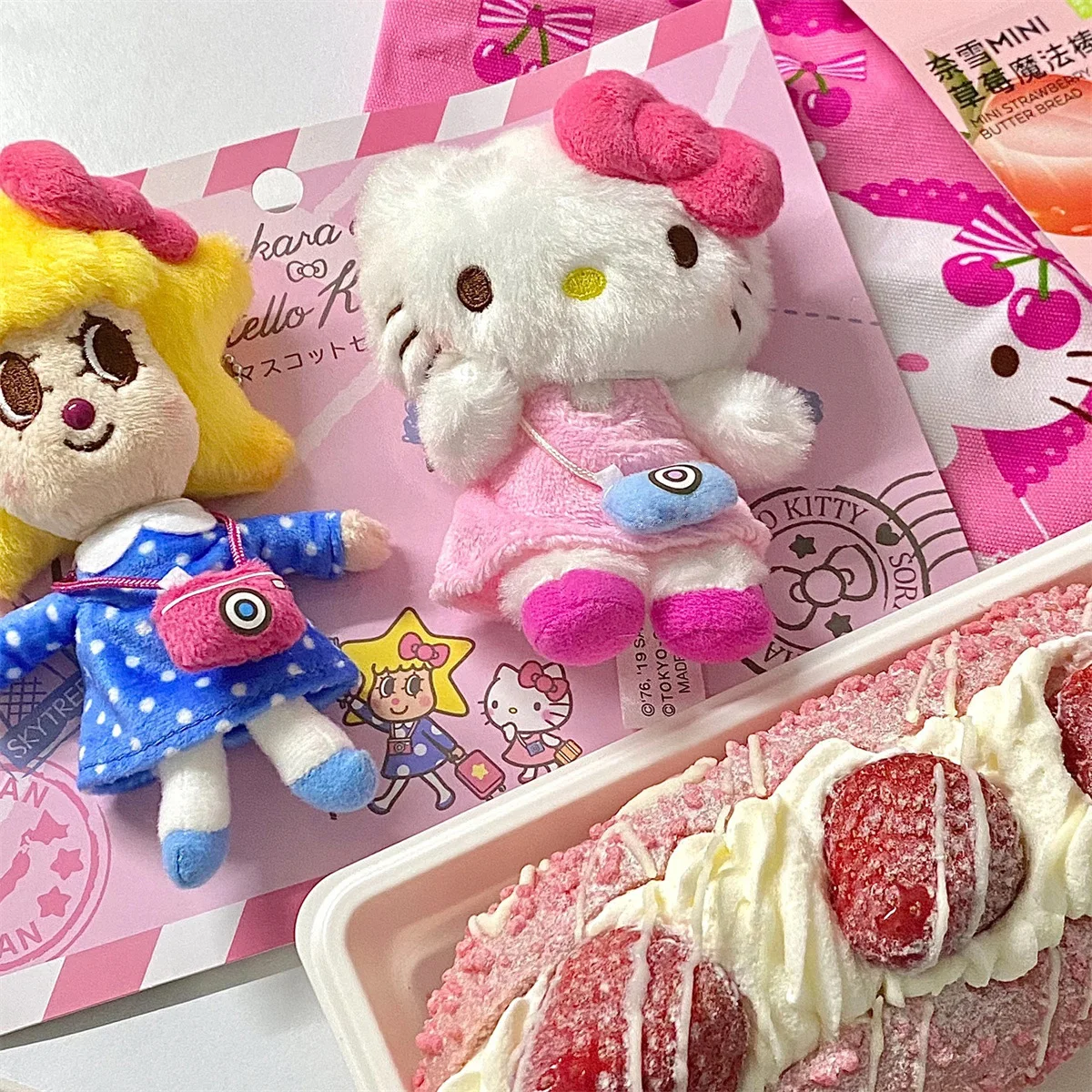 Ciondolo per bambola in peluche per ragazza carina ciondolo per bambola portachiavi per gatto Sanrio del fumetto