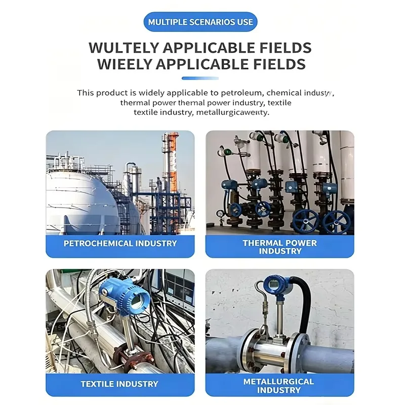 12v Vortex Flow Meter Liquid Transfer Flow Meter Flange Digital Flow Meter For Saturated Steam Control Petroleum