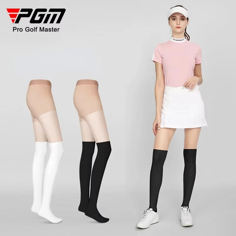 

PGM Women's Golf Sunscreen Leggings Sports Socks Summer Lightweight Breathable Spliced Anti Hook Silk Socks WZ023