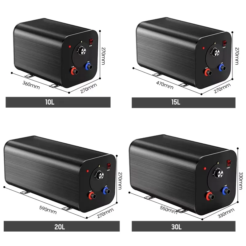 Portable 12V 24V DC Electric Water Heater 10L to 30L Low Power Consumption Energy Saving Storage Boiler for Outdoor Camping