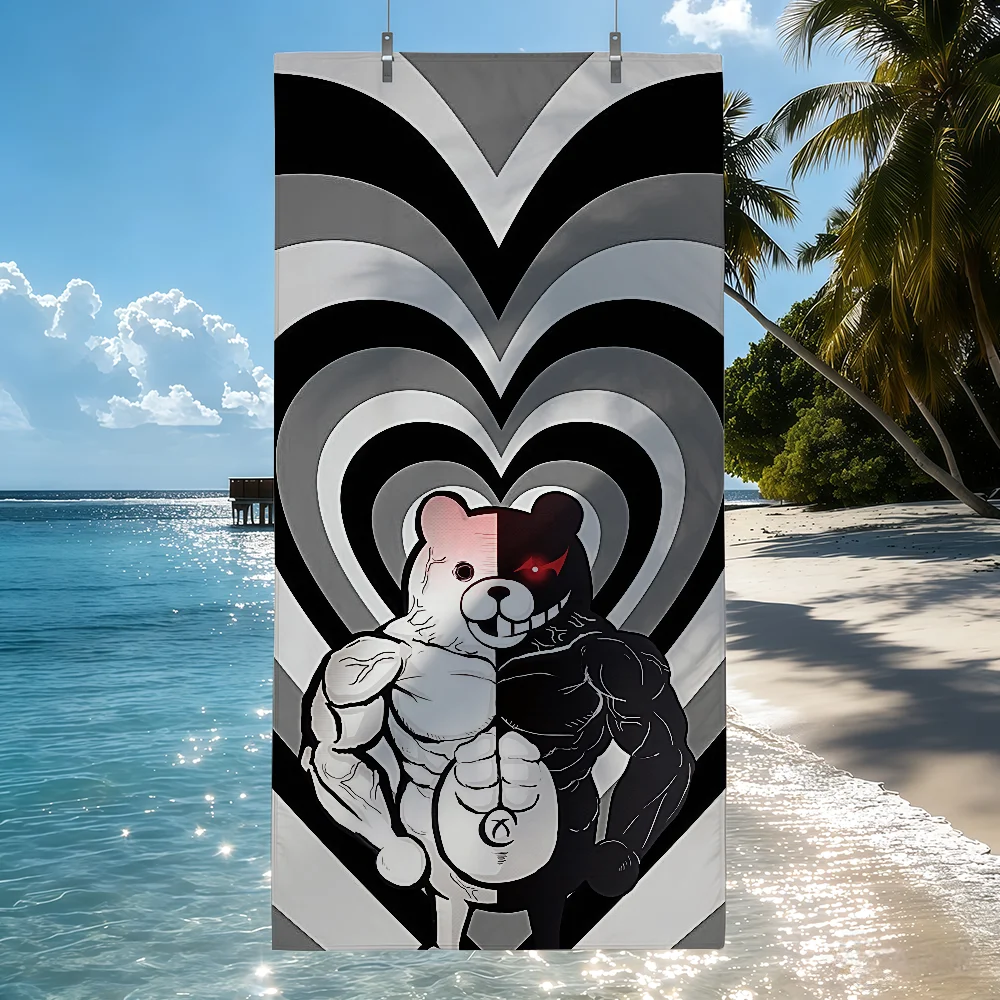 Anime M-Monokuma Bear Towel Soft Pool Gift For Travel Gym Shower Camping Quick Dry Sports Beach Towels