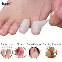 2Pcs Silicone Gel Little Toe Tube Corns Blisters Corrector Pinkie Protector Gel Bunion Toe Finger Protection Gel Sleeve