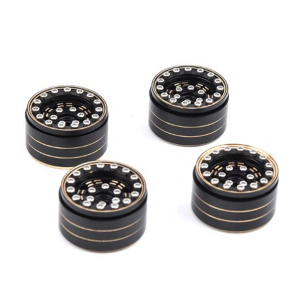 

4 PCS Weighted Brass Wheels Wheel Hubs with Tires Model RC Car Accessories for Climbing Car Axial SCX24 FCX24 Enduro24 Parts