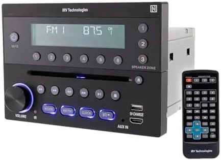 

iRV32V2 3-зоновая стереосистема для автофургонов с Bluetooth, HDMI, USB, AM/FM, CD/DVD, управлением через приложение, NFC, CEC, ARC, 2.1 Surround