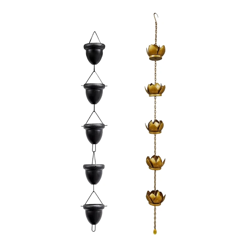 

Acorn Antique Iron Rain Chain for Gutter and Rain Rust Resistant Plated Garden