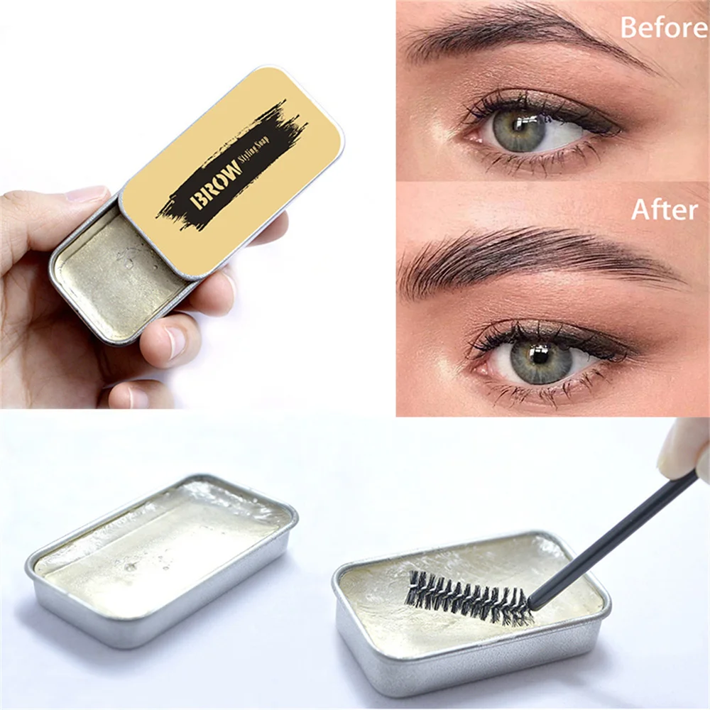 1Pcs Natural Transparent Eyebrow Styling Pomade Styling Soap Eyebrow Gel Wax Fixed Brush Makeup For Women\'s Eyebrow Makeup Tools