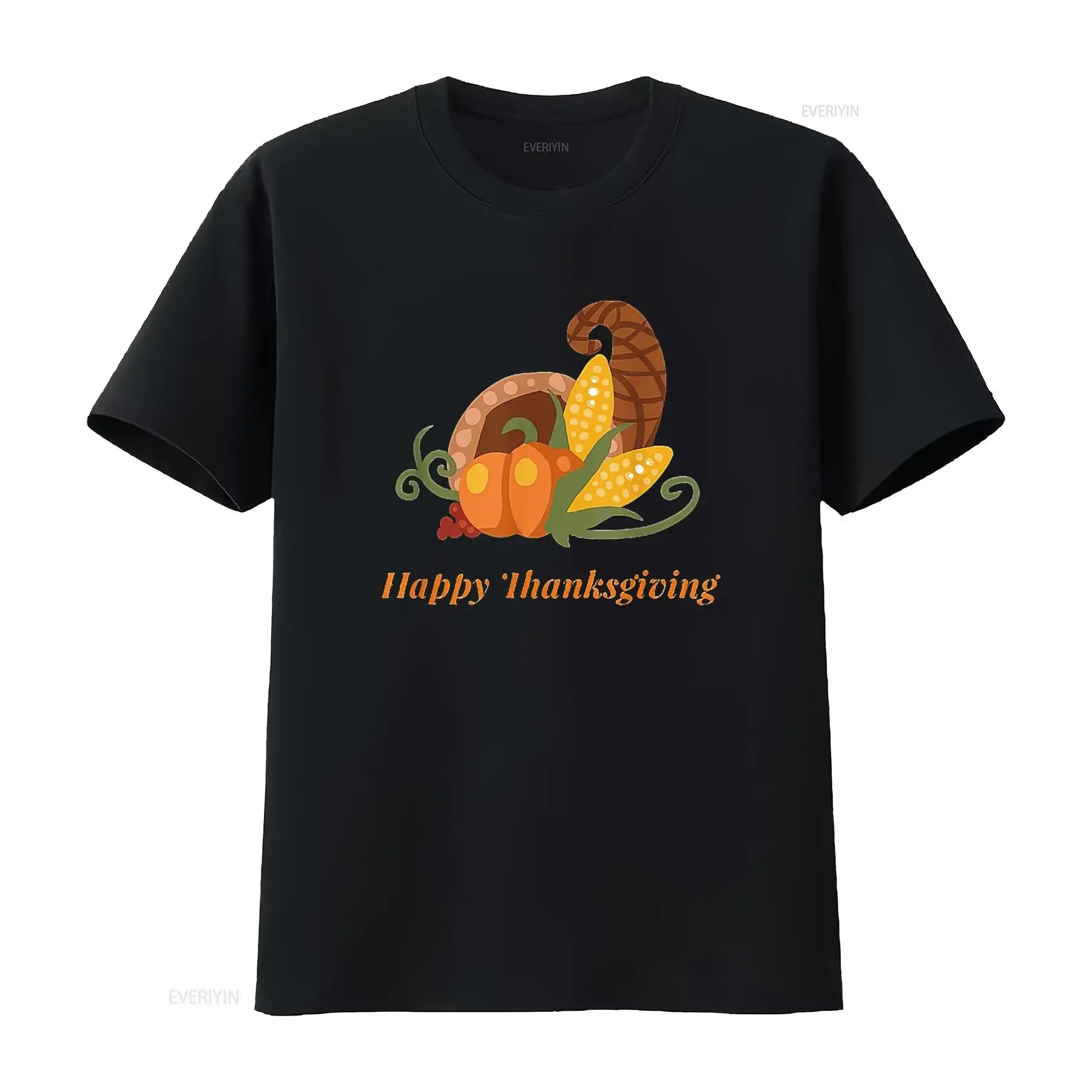 Drôle joyeux Thanksgiving t-shirt pour femmes garçons filles noir vintage lavé streetwear vêtements de créateur étiré décontracté