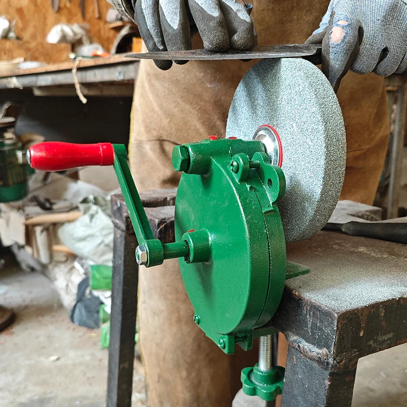 

Hand-cranked Grinding Wheel Machine Thickened and Drop Resistant Manual Polishing Grinding Device Professional Power Tools