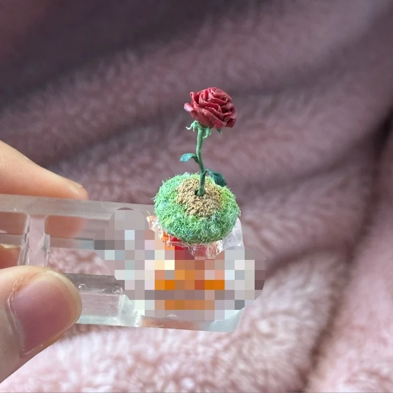 Little Prince Rose Fox Keycap Glass Cover Cross Axis Mechanical Keyboard Keycap B612 Planet Personalized Gift Anime Theme Keycap