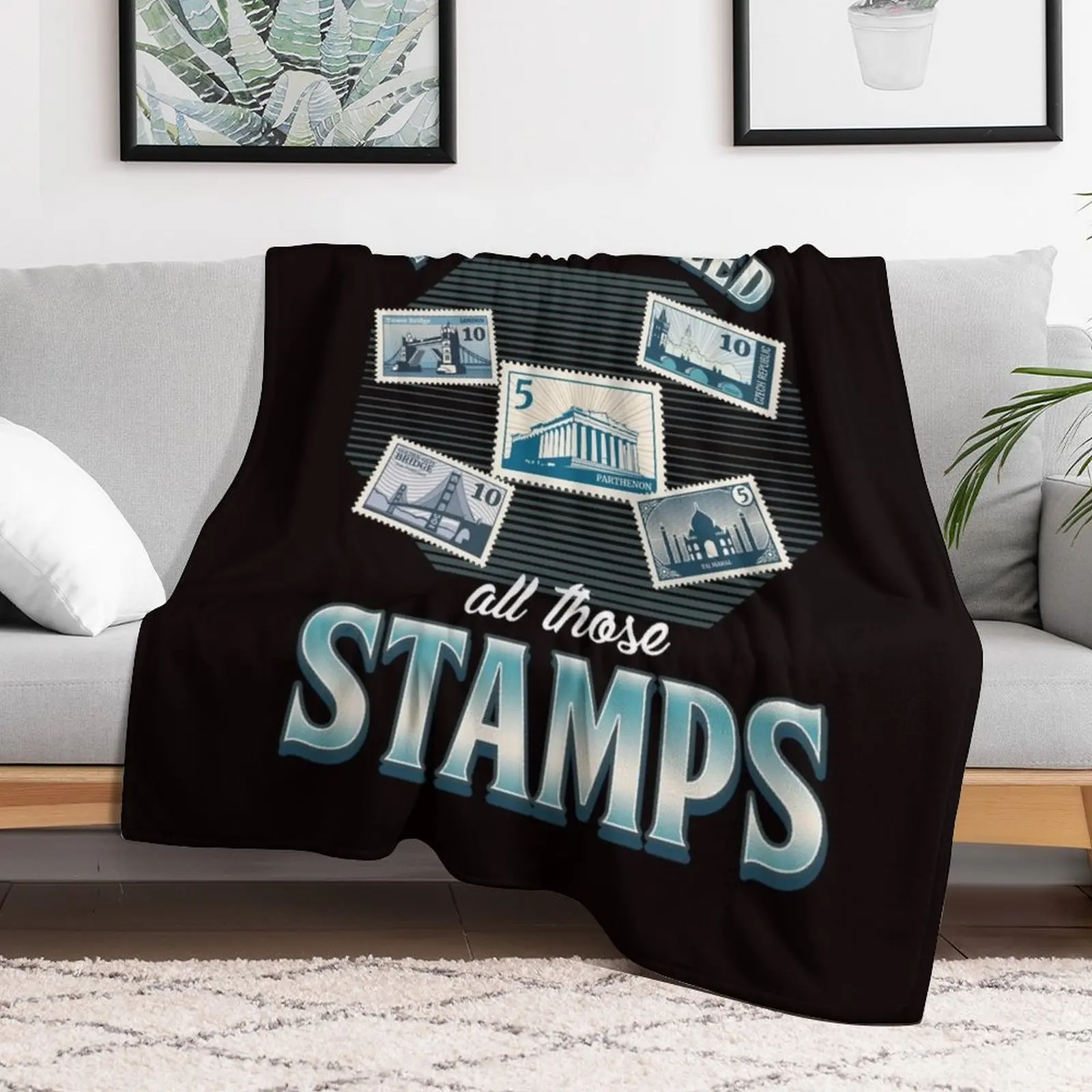 Stamps Collecting Hobby Postal Stamp Collector Philatelist Throw Blanket Blankets For Baby Furry Blankets